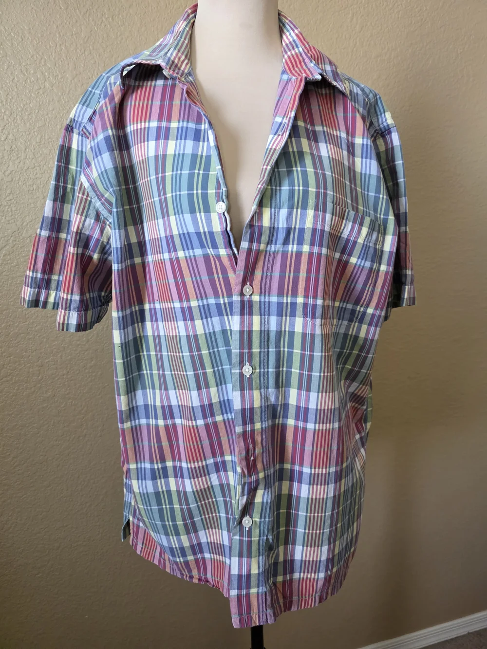 J. Crew Multicolor Plaid Short-Sleeve Shirt - Pastel Check
